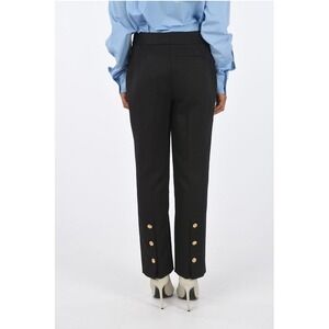 Tory Burch Womens Ponte Kick-Flare Gold Button-Accent Croppes Pants Sz‎ 8 Office